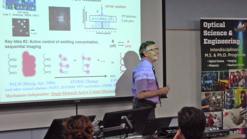 W. E. Moerner, 2014 Nobel Laureate in Chemistry, speaks in CHTM 103