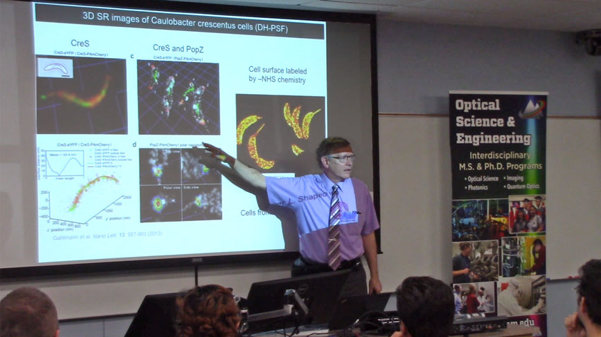 W. E. Moerner, 2014 Nobel Laureate in Chemistry, speaks in CHTM 103