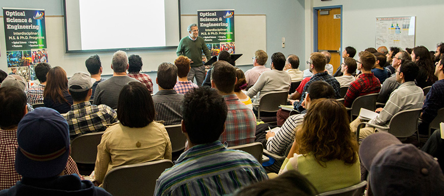 Nader Engheta conducts class in OSE Distinguished Lecture Series