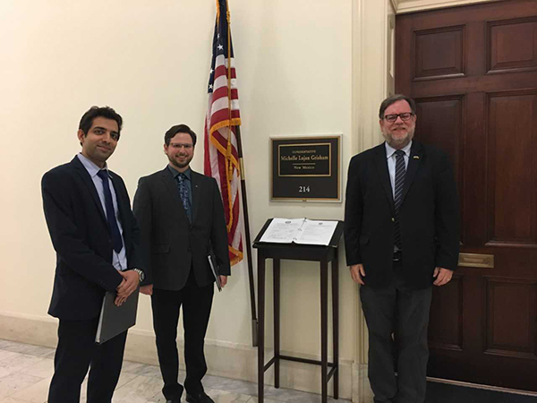 Mahmoud and James at Michelle Lujan Grisham's Office