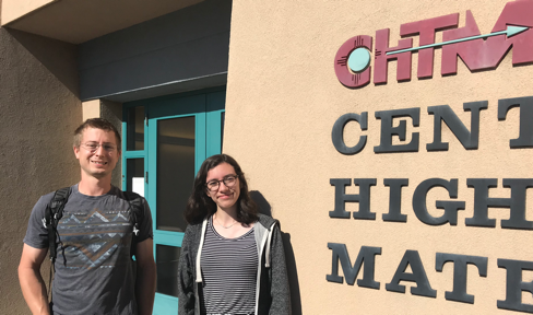 NASCENT ERC graduate student Neal Wostbrock and high school student Maya Garcia.